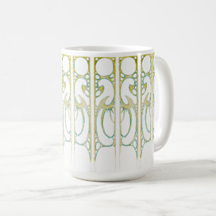Caneca De Café Faixa decorativa de quadros Alphonse Mucha art nou