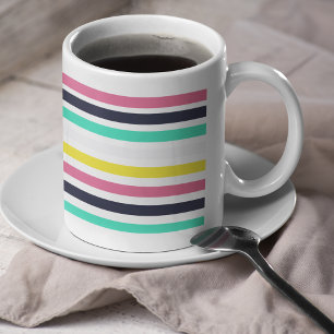 Caneca De Café Faixa Horizontal Colorida