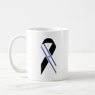Caneca De Café faixa preta na bandeira de Israel