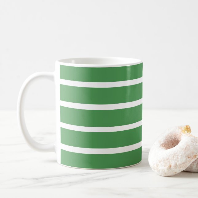 Caneca De Café Faixa Verde (Com Donut)