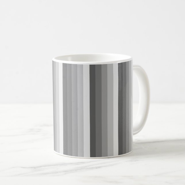 Caneca De Café faixas de sombra cinza (Frente Esquerda)