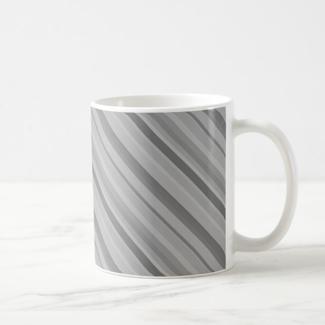 Caneca De Café faixas diagonais de cinzas (Direita)