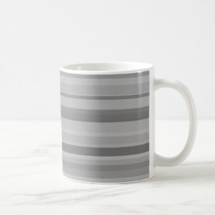 Caneca De Café faixas horizontais de cinza