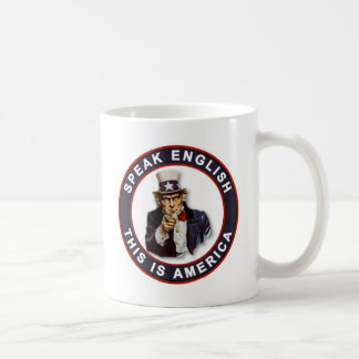 CANECA DE CAFÉ FALA INGLÊS - ESTA É A AMÉRICA