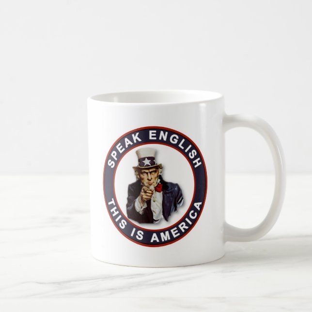 CANECA DE CAFÉ FALA INGLÊS - ESTA É A AMÉRICA (Direita)