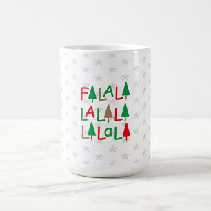Caneca De Café Falalalalalalalala Árvores de Natal vermelhas