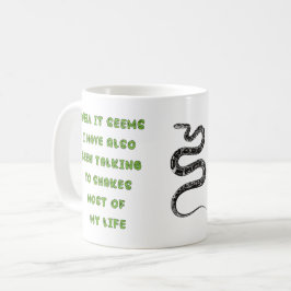 CANECA DE CAFÉ FALANDO COM COBRAS