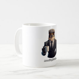 Caneca De Café Falcão Empresário Carregando Café Focado
