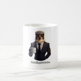 Caneca De Café Falcão Empresário Carregando Café Focado