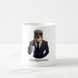 Caneca De Café Falcão Empresário Carregando Café Focado