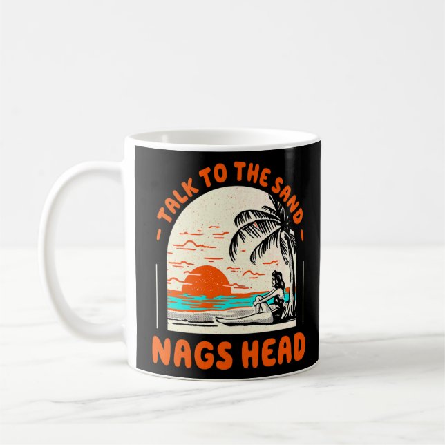 Caneca De Café Fale Com A Sand Nags Head Beach North Carolina Oc (Esquerda)