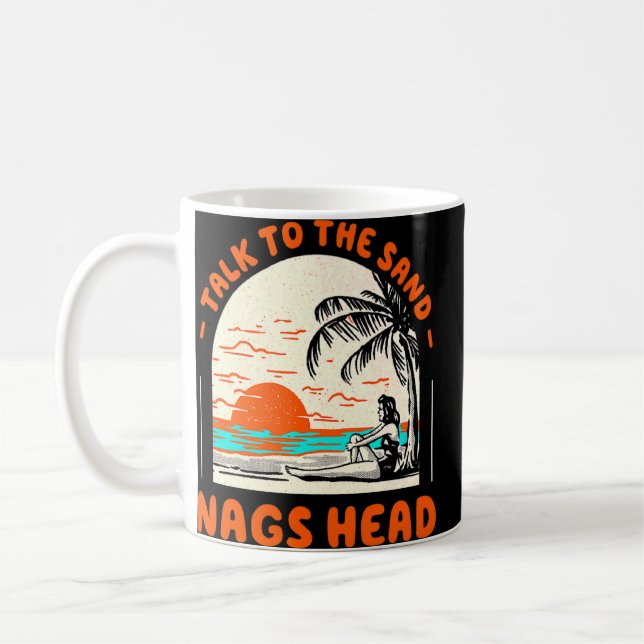 Caneca De Café Fale Com A Sand Nags Head Beach North Carolina Oc (Esquerda)