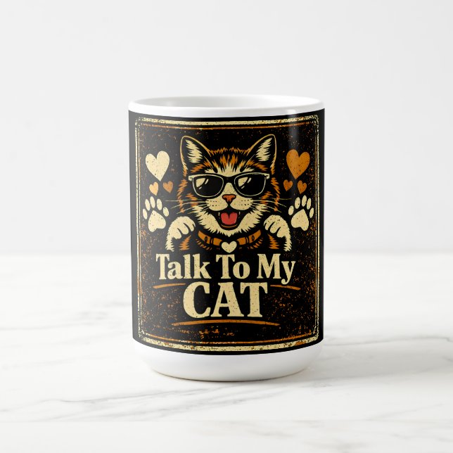 Caneca De Café Fale Com Meu Gato – Humor Amor Relacionamento Feli (Centro)