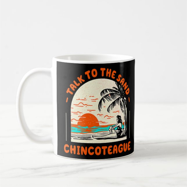 Caneca De Café Fale Com O Sand Chincoteague Beach Ocean (Esquerda)