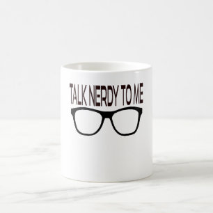 Caneca De Café Fale Comigo Com Óculos de Geek Pretos