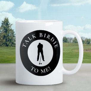 Caneca De Café Fale Passarinho Para Mim Silhueta de Golfista Engr