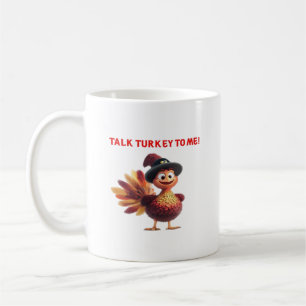 Caneca De Café Fale Perua Comigo Design Divertido De Ação De Graç