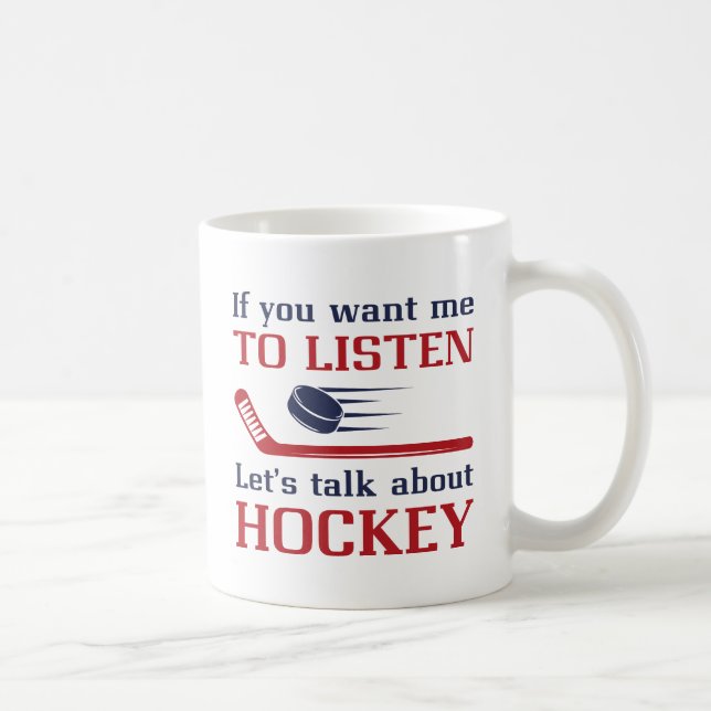 Caneca De Café Fale Sobre Hockey (Direita)