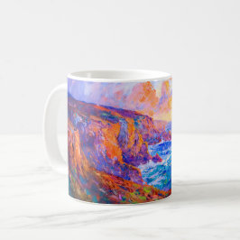 Caneca De Café Falésias no pôr do sol ardente Paisagem impression