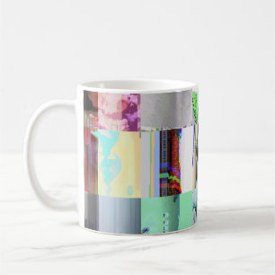 Caneca De Café Falha ao Carregar Arte de Glitch Sombrio em Grid A