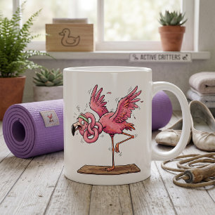 Caneca De Café Falha engraçada no treino de yoga de flamingo