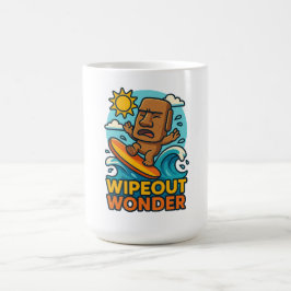 Caneca De Café Falha no Surf Wipeout Moai Chibi