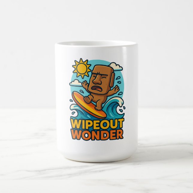 Caneca De Café Falha no Surf Wipeout Moai Chibi (Centro)