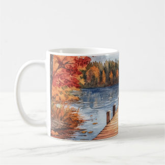 Caneca De Café Fall Autumn Nature Lake Trees Landscape