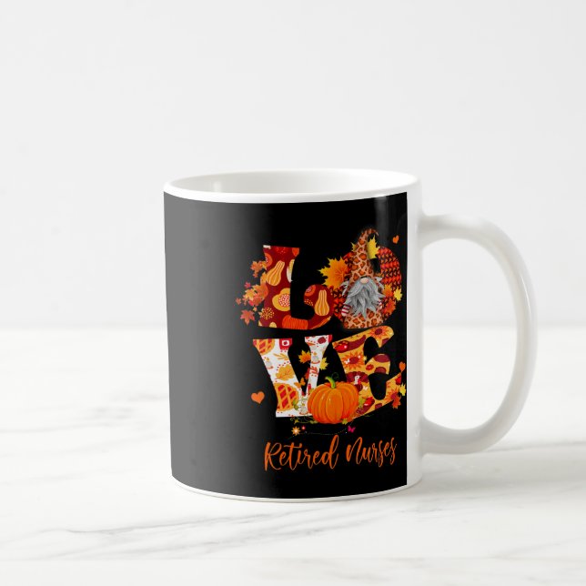 Caneca De Café Fall Leopard Love Gnome enfermeiras aposentadas gr (Direita)