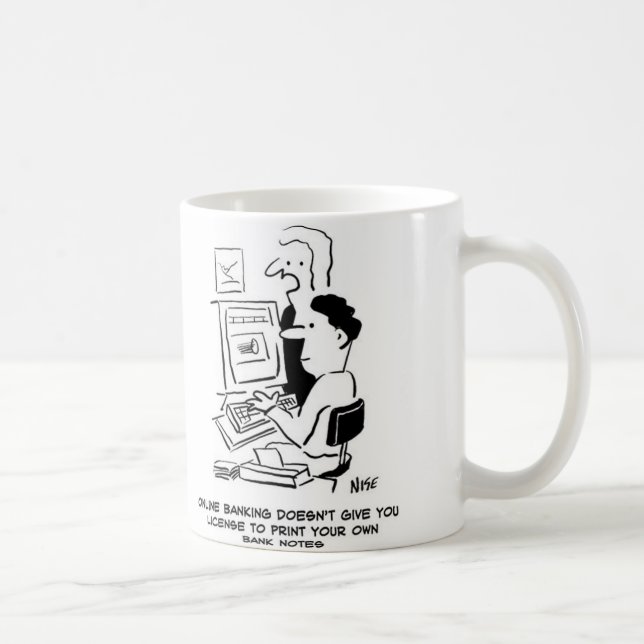 Caneca De Café Falsificador imprime suas próprias notas online (Direita)