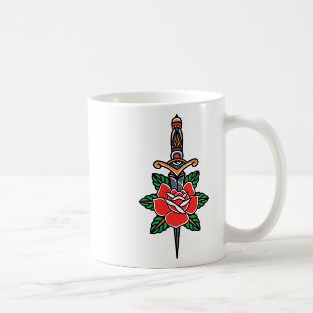 Caneca De Café Falso amigo Tradicional Americano Tatuagem Antiga (Direita)