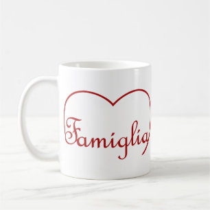 Caneca De Café Famiglia Italiana Family Heart Red