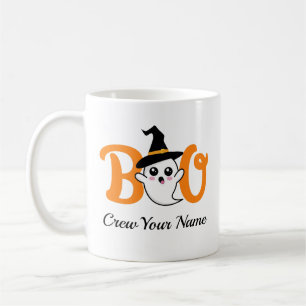 Caneca De Café Família Boo Crew Orange Halloween Personalizada
