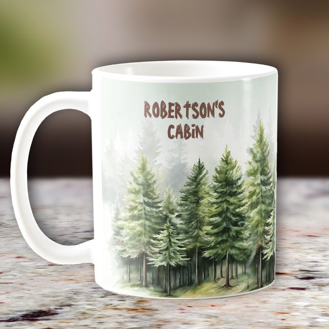 Caneca De Café Família Cabina Pinewood Forest Green (Family Cabin Pinewood Forest Green Coffee Mug)