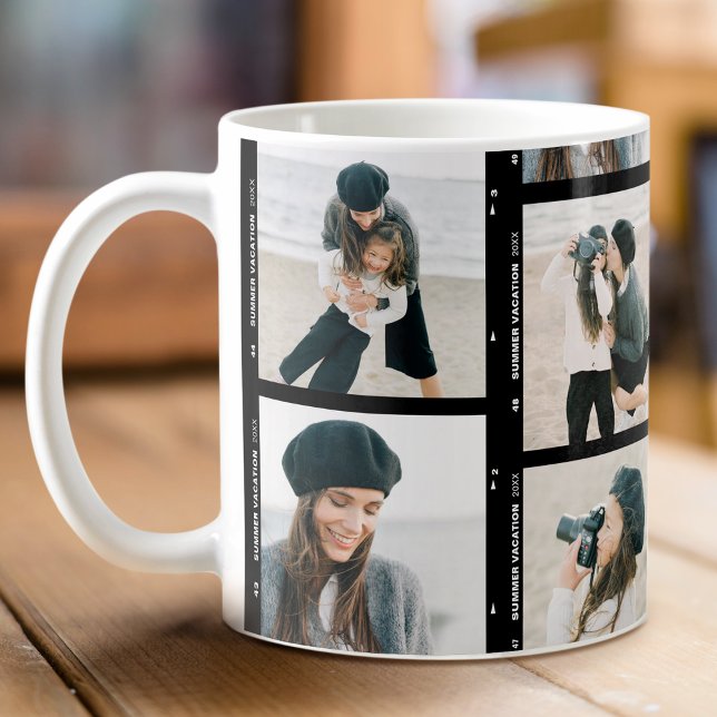 Caneca De Café Família Chic Custom Photo Film Strip (Criador carregado)