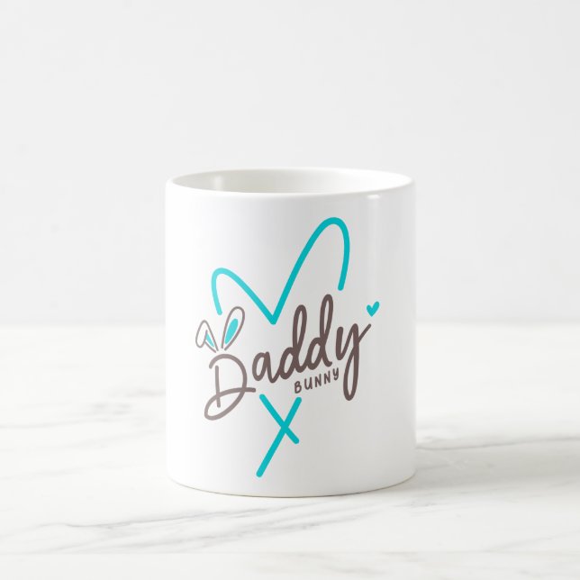 Caneca De Café Família Combinando Coelho de Páscoa do Papai (Centro)