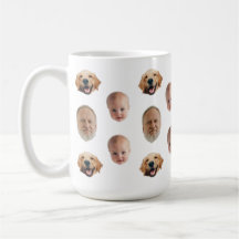 Família Cute Personalizada Face 3 Fotografias Mug
