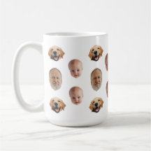Família Cute Personalizada Face 3 Fotografias Mug