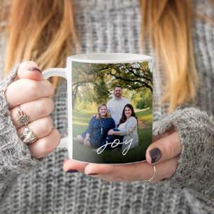 Caneca De Café Família de Alegria Personalizada 2 Foto 2 lados Na