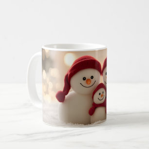 Caneca De Café Família de Boneco de Neve Fofo Natal de Inverno