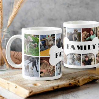 Caneca De Café Família de Cachorros de Colagem de Fotos