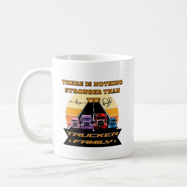 Caneca De Café Família de Caminhantes Fortes Pais Crianças Obriga (Esquerda)