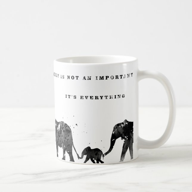 Caneca De Café Família de elefantes (Direita)