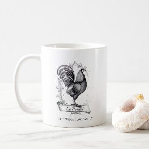 Caneca De Café Família de Galinha Rústica Vintage Nome Fazenda 