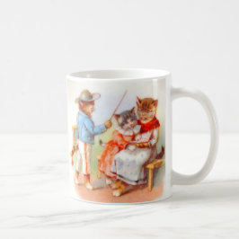 Caneca De Café Família de gatinhos vestidos vitorianos