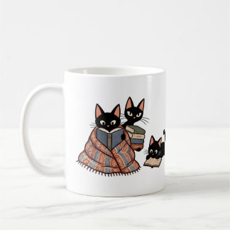 Caneca De Café Família de Gato Preto Presente Vintage Aconchegant