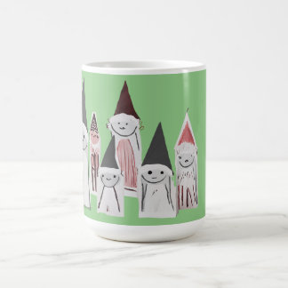 Caneca de Café Família de Gnomo Caprichosa Verde 4
