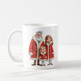 Caneca De Café Família de Inverno Premium Cozy 3D Pixar Aquarela
