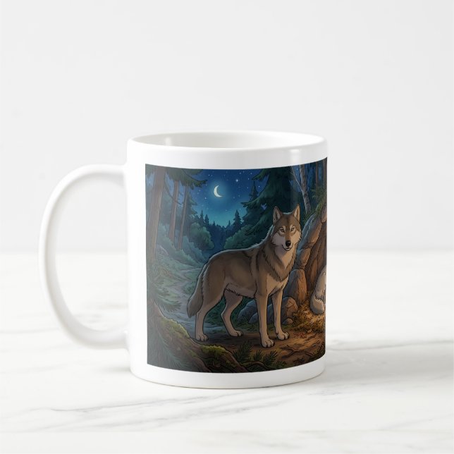 Caneca De Café Família de Lobos   (Esquerda)