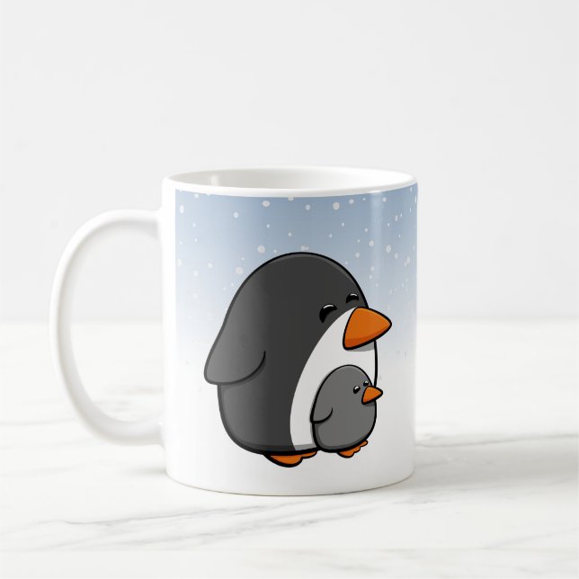 Caneca De Café Família de pinguins (Esquerda)